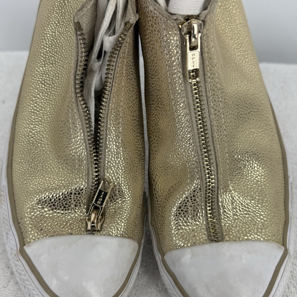 Converse CTAS Classic Shroud Hi Gold Metallic Pebble Grain Leather Size 8 - Picture 5 of 6